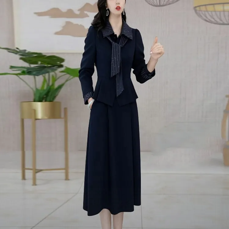 气质优雅小香风裙子套装女新款2025爆款洋气显瘦法式两件套连衣裙