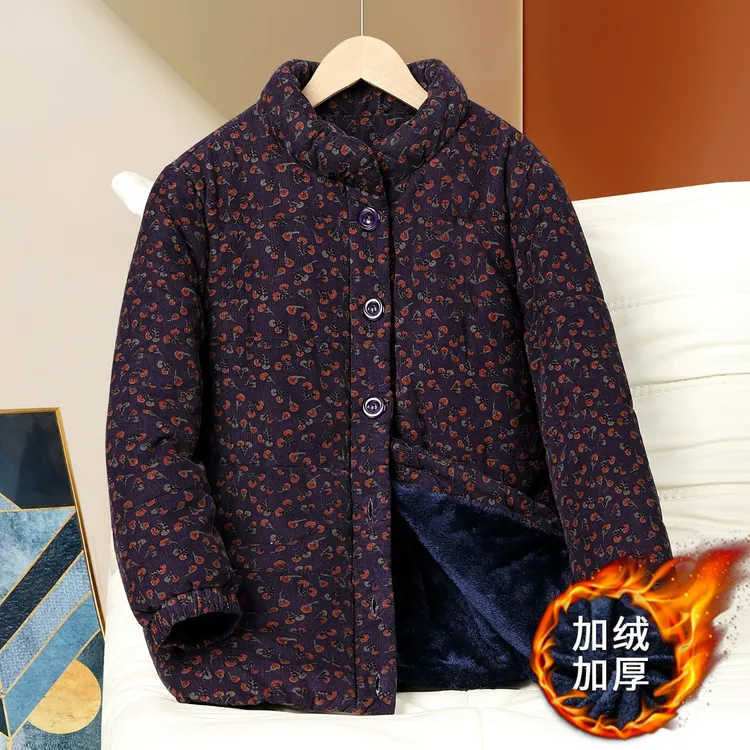 奶奶冬装纯棉棉服老年人妈妈冬季加厚保暖棉袄老太太新款衣服舒适