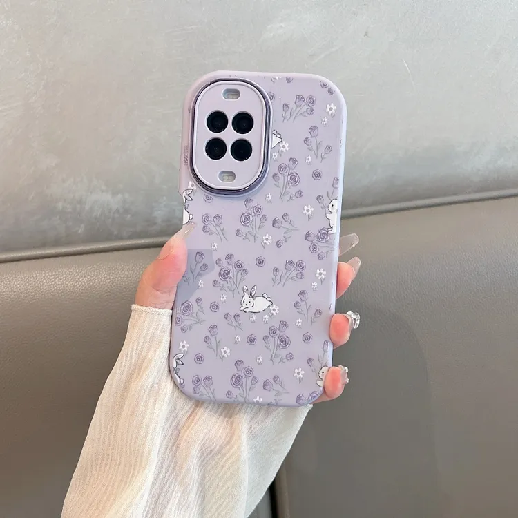 适用华为nova14手机壳新款nova14pro紫色玫瑰花防摔软壳ultra女款