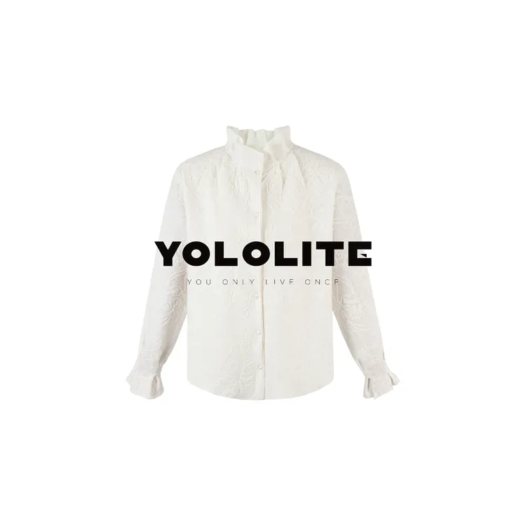 【白芷】3766冬季新款100%羊毛木耳边蕾丝宫廷绣花针织羊毛衫C