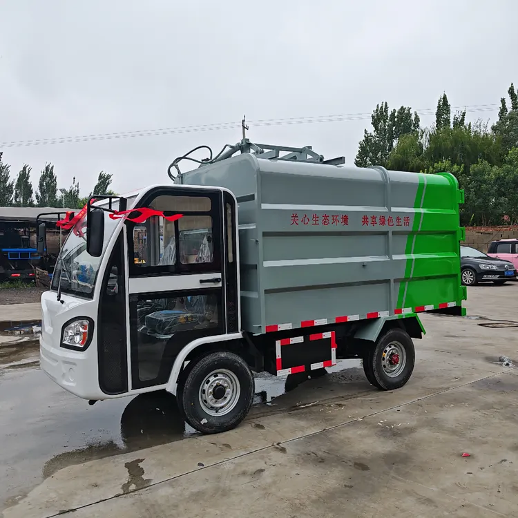 电动四轮垃圾车电动自装卸压缩垃圾车街道拖拉机使用