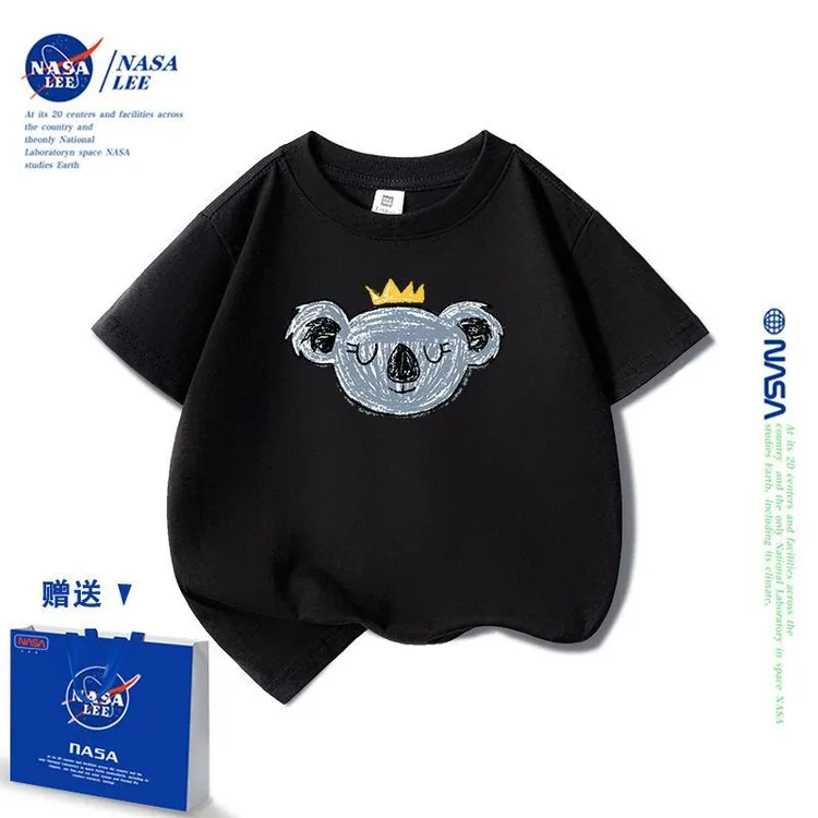 NAS联名A儿童短袖春秋款2025新款简考拉半袖上衣大童男童上衣t恤