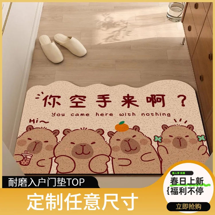 卡皮巴拉入户门地垫你空手来啊进门门口门垫脚垫大门门前门外地毯
