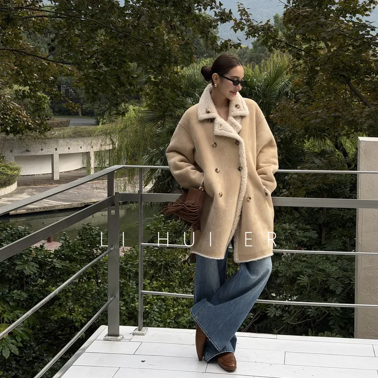 LiHuiEr李慧儿【冷杉雪松】2025冬轻奢百搭气质时尚鹅黄色外套A6365