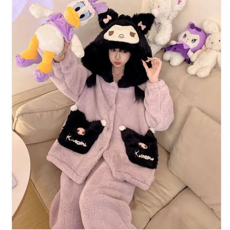 睡衣女秋冬季珊瑚绒加绒加厚保暖甜美可爱2025新款冬天家居服套装