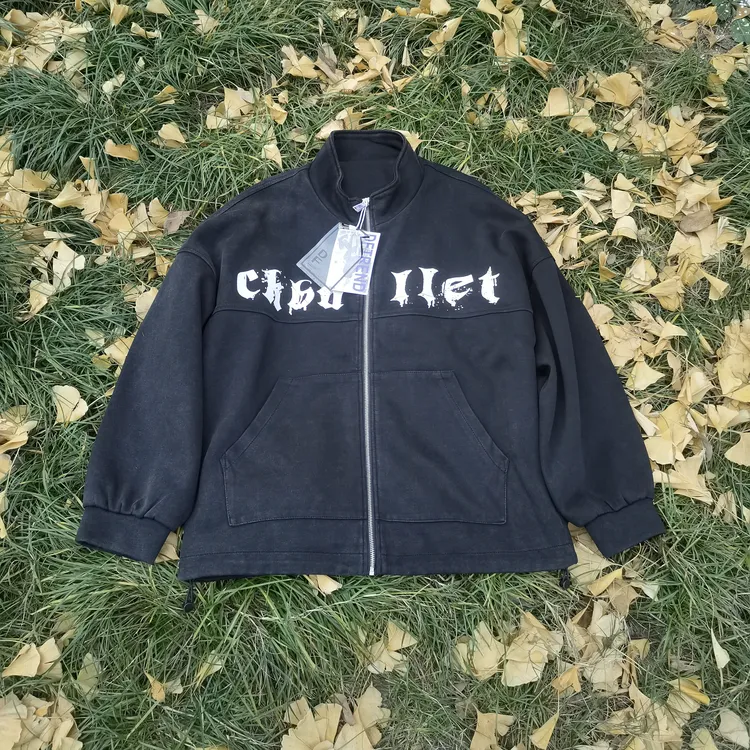 美式水洗 DF051 做旧重磅 男女同款情侣款拉链开衫卫衣外套