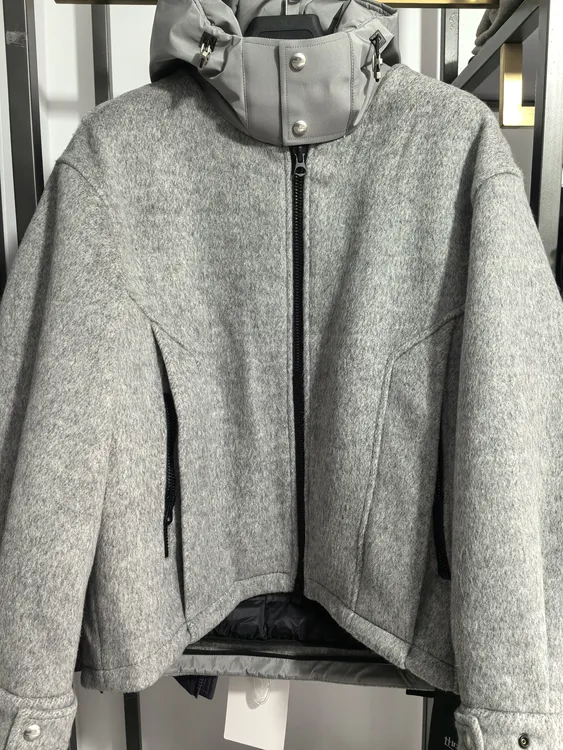 秋冬男士连帽可拆卸内胆鹅绒拼接绵保暖短款休闲