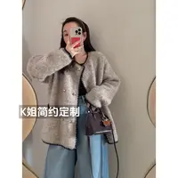 GTNER“KK定制”女秋冬款气质简约时尚百搭宽松加厚小香风毛衣D1676