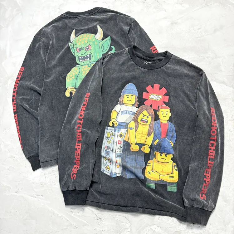 【RHCP红辣椒乐队联名】SAINT联名三方摇滚洗水做旧vintage潮牌长袖