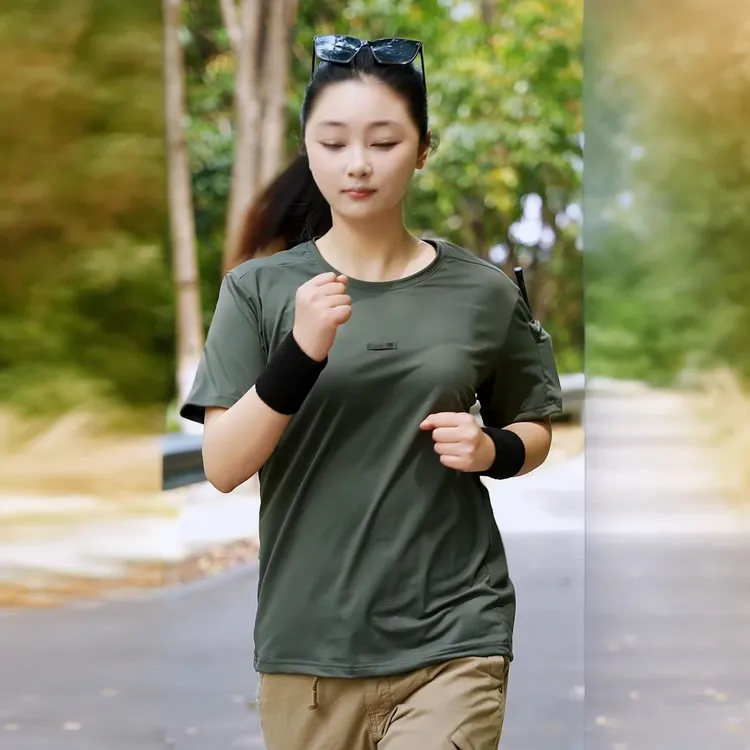 户外运动速干衣抗菌男女薄款短袖健身钓鱼冰丝防晒排汗T恤上衣