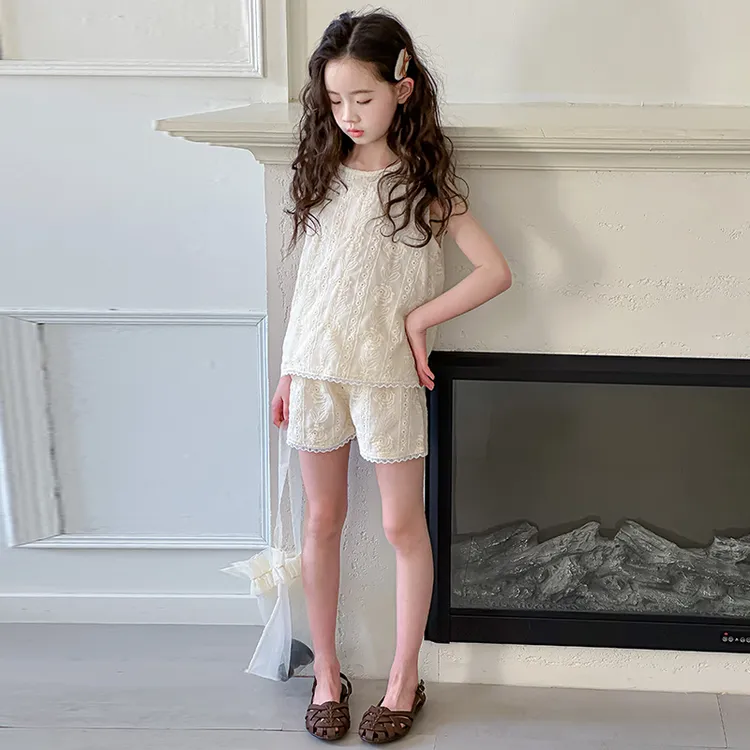 简约潮牌店铺儿童服装2025年款衣服女童装夏装套装6-12岁高级感15