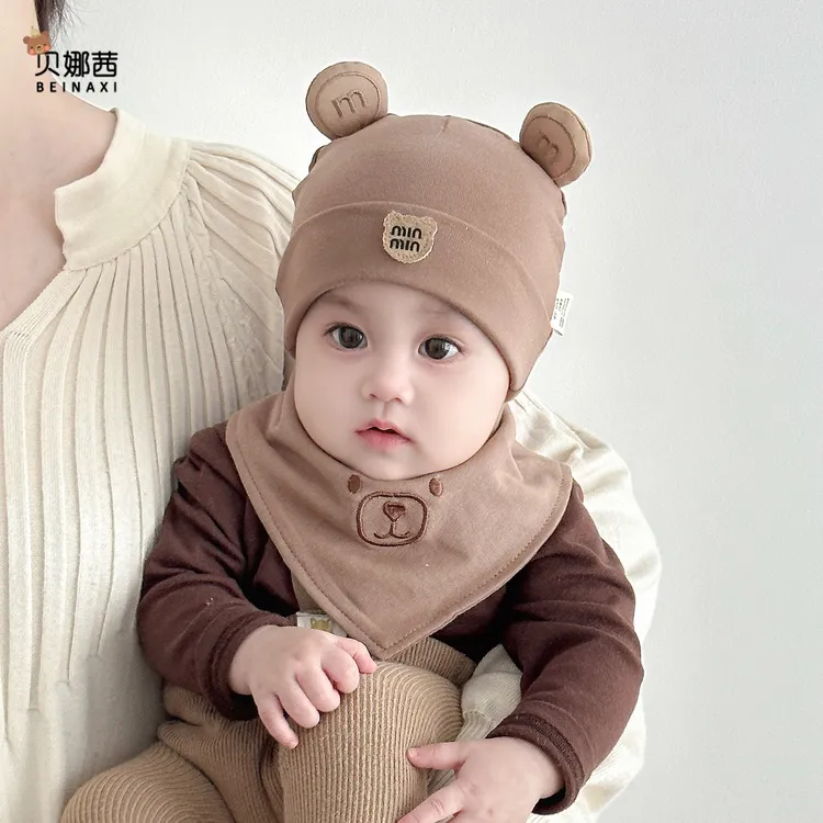 Beinaqian/贝娜茜婴儿帽子春秋季薄款宝宝男可爱胎帽婴幼儿囟门帽