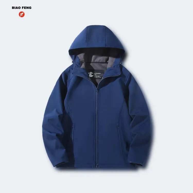 标锋连帽防风加绒轻户外连帽夹克冲锋衣拉链保暖防水运动训练情侣