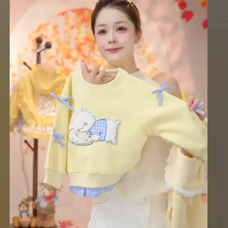 MOMOCO秋季新款女童潮流可爱卡通卫衣77730232021