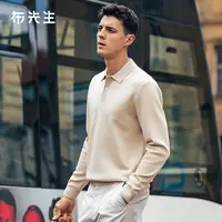 Mr.Bu布先生舒适长袖毛衣一片式扁机领设计纯色冬季男上衣BT16899