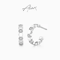 AIAX 镀K金 轻奢气质设计法国精致镶嵌小巧百搭气质耳环TSL1194