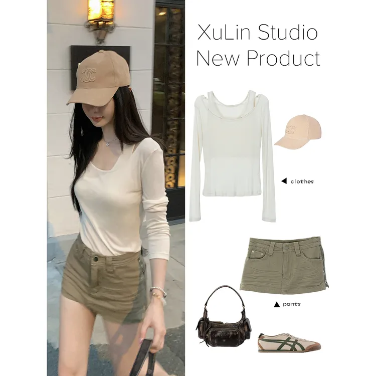  MINISTUDIO徐琳 「加分辣妹」立体压皱超短牛仔半身裙x250163