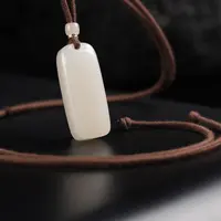 "偶遇"珍藏级精品和田玉高色藕粉长条吊坠