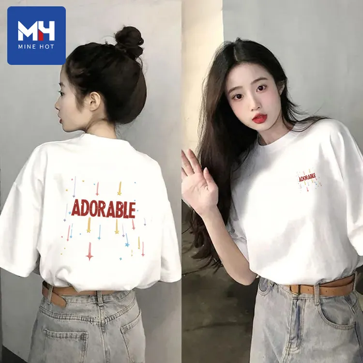 唐狮集团MH短袖t恤女早秋纯棉圆领白色上衣女生精致百搭气质半袖
