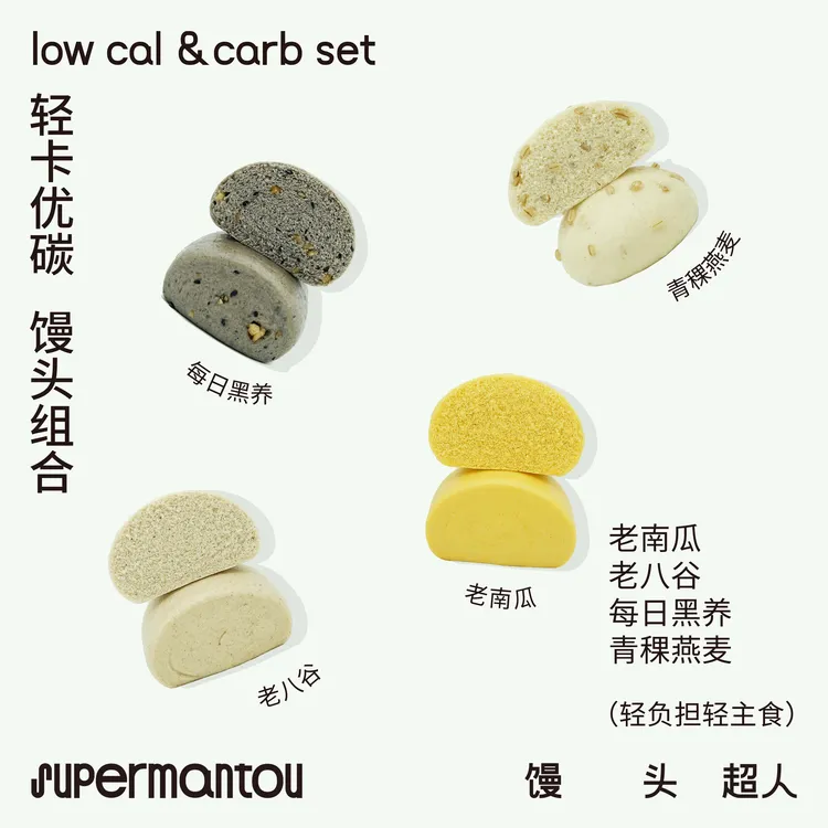 馒头超人【管理期主食】轻卡套餐 老面馒头|轻卡优碳自律期推荐