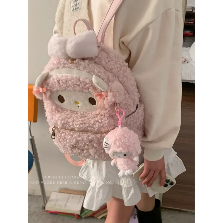 可爱毛绒包包女款爆款2025新款冬季毛茸茸小背包出游逛街双肩包