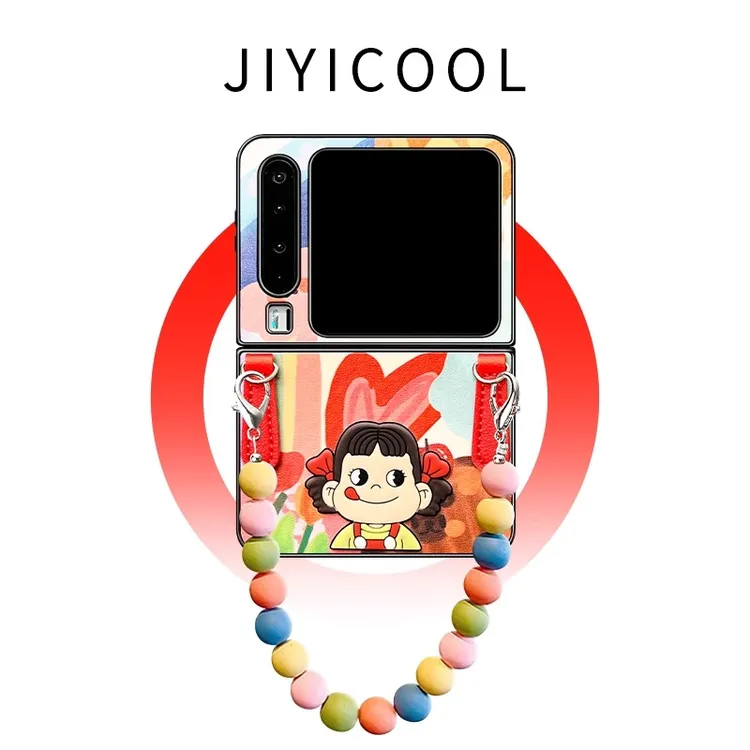 适用华为PuraX折叠屏手机壳多巴胺彩色油画创意爱心斜挎款式