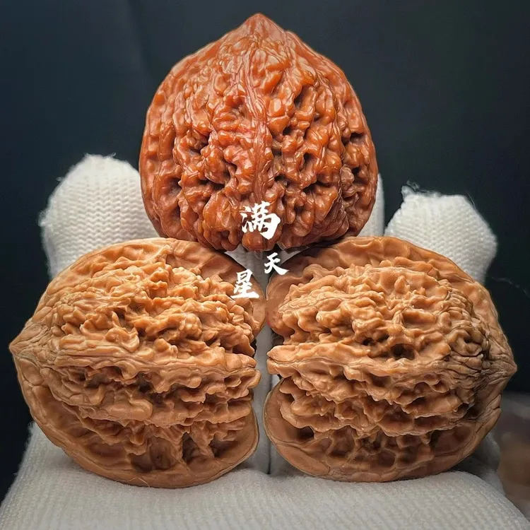 精品高配老树文玩核桃满天星核桃手把件密纹细选把玩狮子头麻核桃