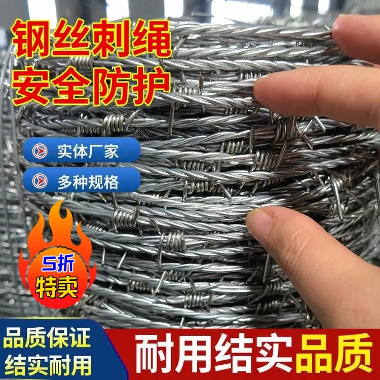 加密不锈钢钢丝刺绳铁丝网围栏刺铁丝铁蒺藜隔离防护护栏网防爬刺
