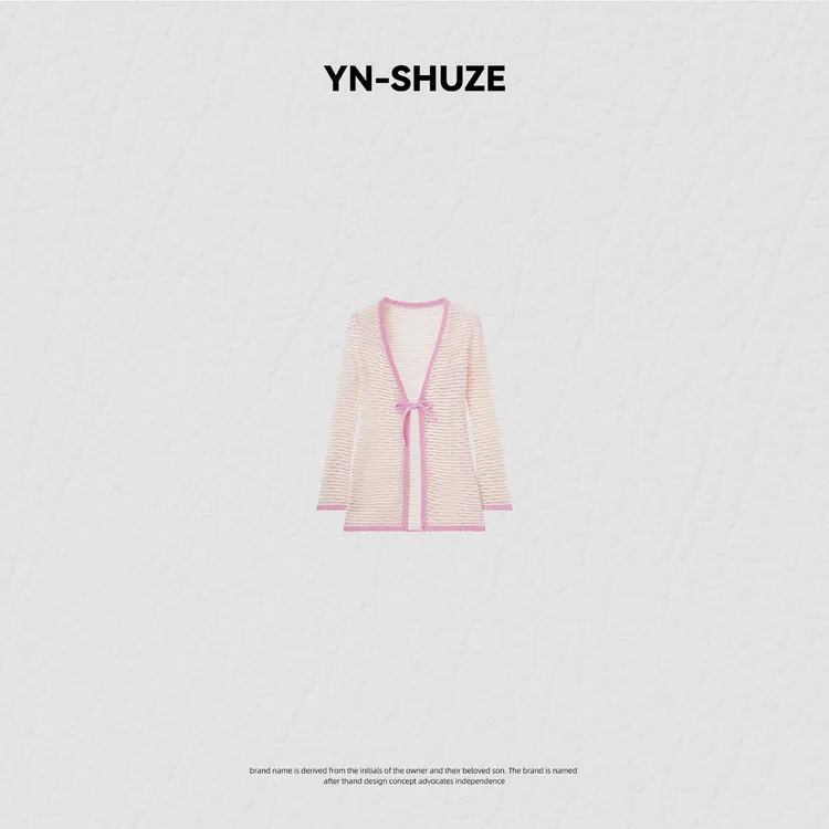 YN-SHUZE【粉色际遇】针织镂空长袖开衫防晒上衣SZ-YNB-N10759