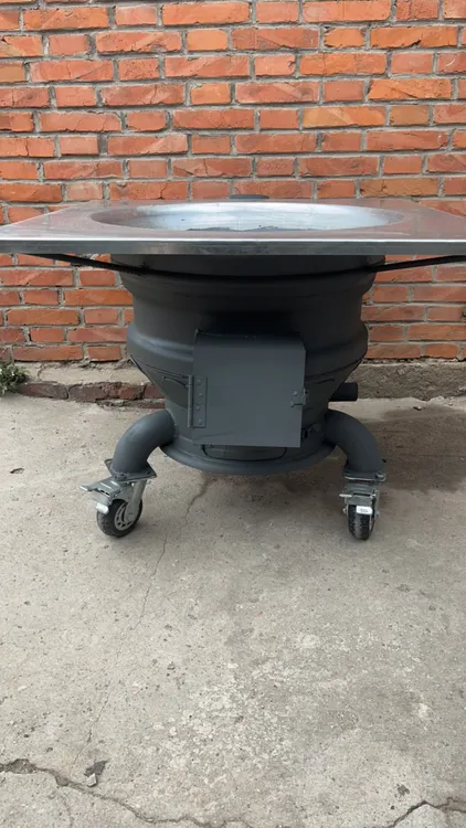 66俩个厚一体台面大弯头大轮款柴火灶