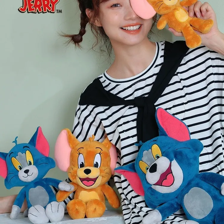 正版猫和老鼠动漫周边可爱网红毛绒公仔抱睡玩偶杰瑞汤姆多款颜色