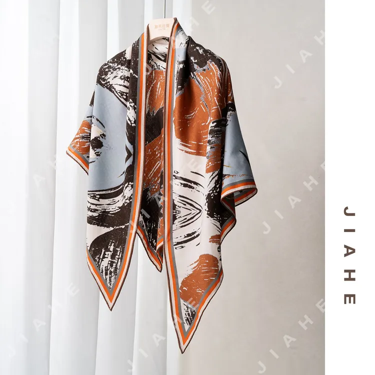 加禾【幻色之境】重磅绵羊毛披肩围巾三角巾200*100