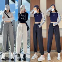 运动裤女春秋2025新款哈伦裤束脚休闲九分裤女小个子健身跑步卫裤