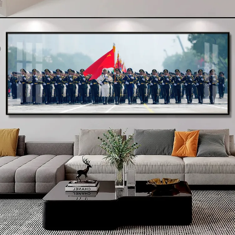 阅兵中国装饰画军迷挂画军人客厅卧室壁画办公室背景墙大气壁画