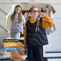 新品【暖心】蓝小爸童装女童羽绒马甲冬季新款时尚保暖背心上衣