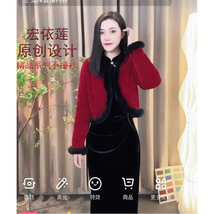 红色外套显瘦气质网红时尚秋洋气长袖ins加厚保暖