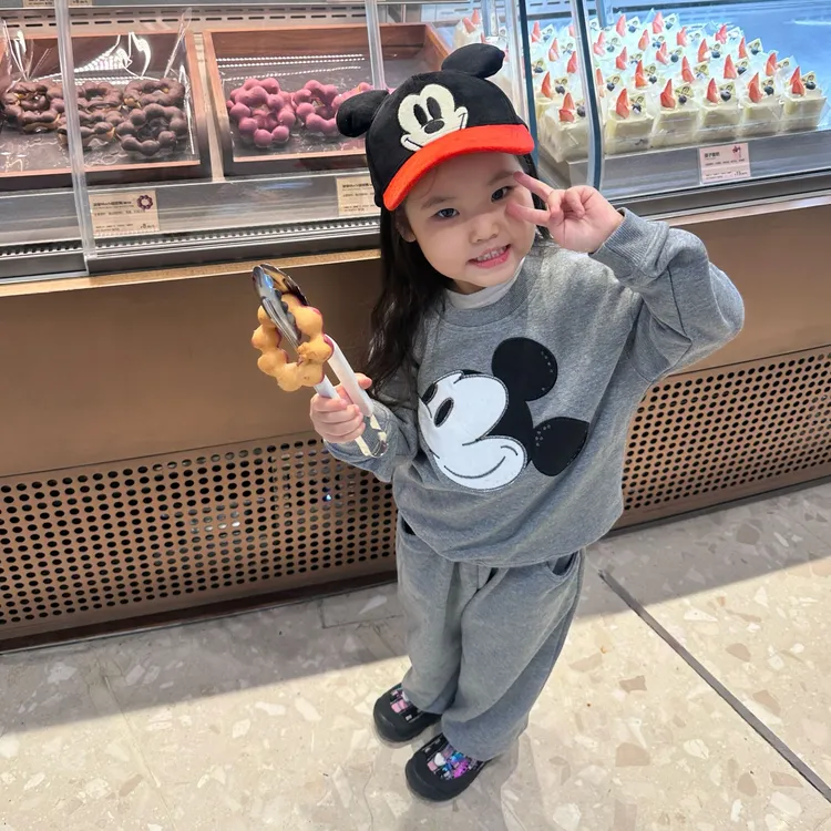壹妈童装女童秋季卫衣套装新款洋气儿童卡通套头上衣卫裤两件套
