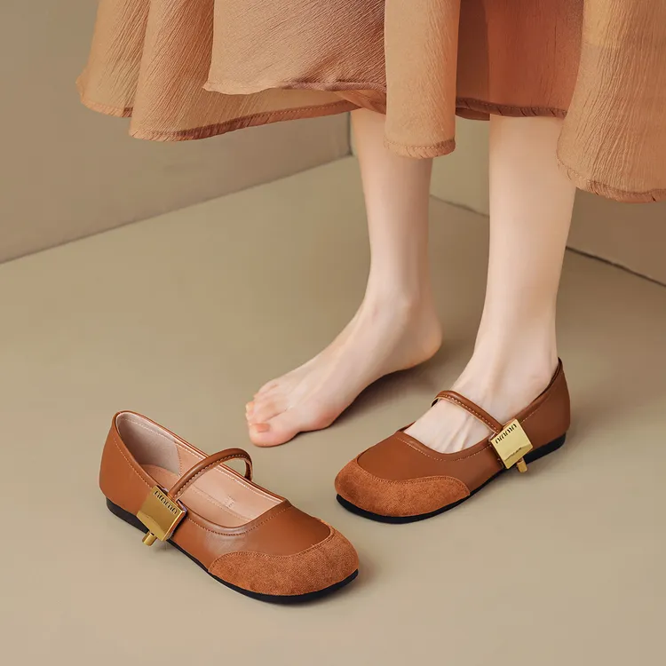 橡胶法式玛丽珍鞋复古单鞋软底真皮浅口一字带橡胶女仙女日常休闲
