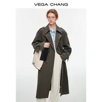 VEGA CHANG风衣女2025新款秋冬美拉德色系韩版长款薄呢大衣0263JQ