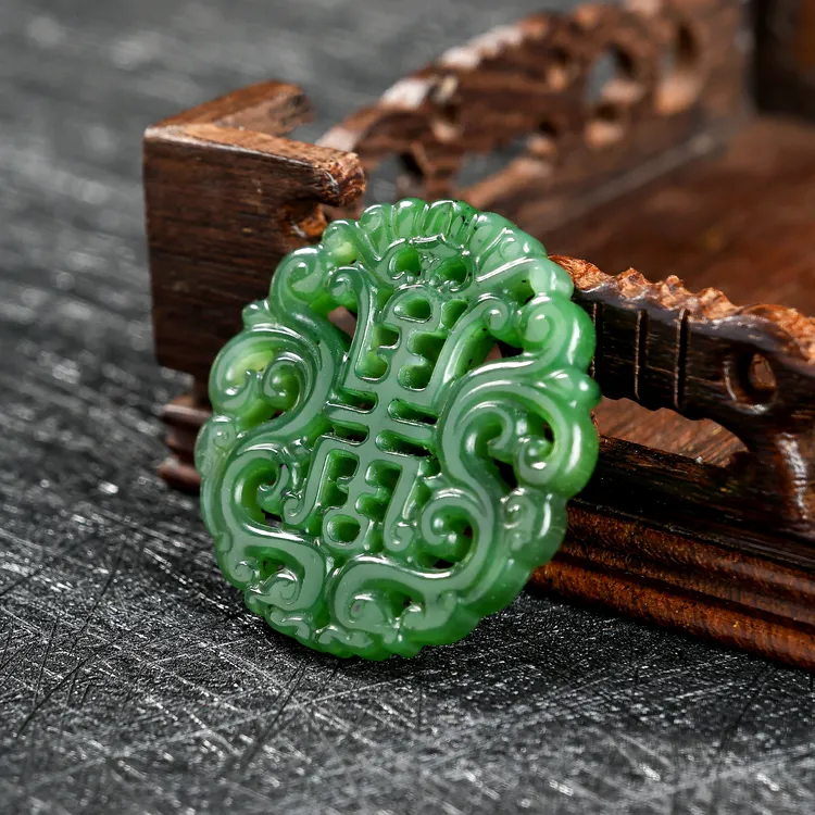 【专场新品】和田玉碧玉龙凤牌圆形百搭气质精美坠多样性发一