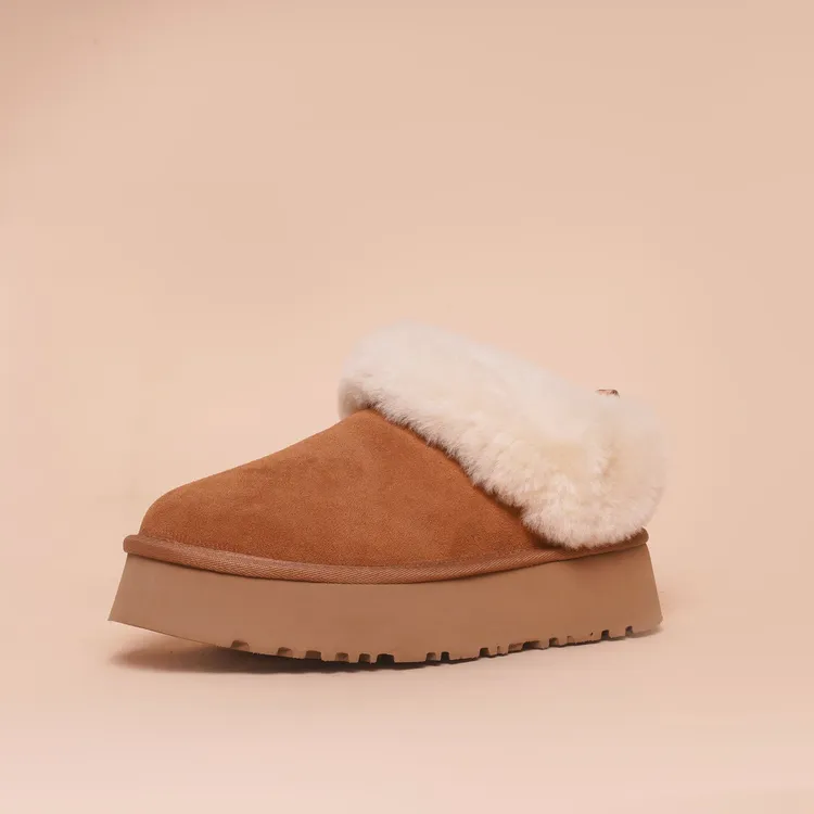 【塔次乐】桑坡冬季新款塔茨乐雪地靴真皮加厚保暖毛边雪地靴厚底A