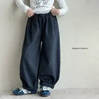 女童秋款休闲裤2025春秋新款儿童复古格子中大童休闲老爹裤Q13883