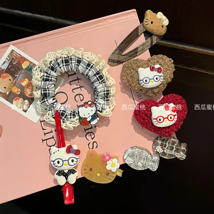 秋冬可爱猫咪套装清透小鱼发饰头饰少女简约头饰发夹精致甜美发卡