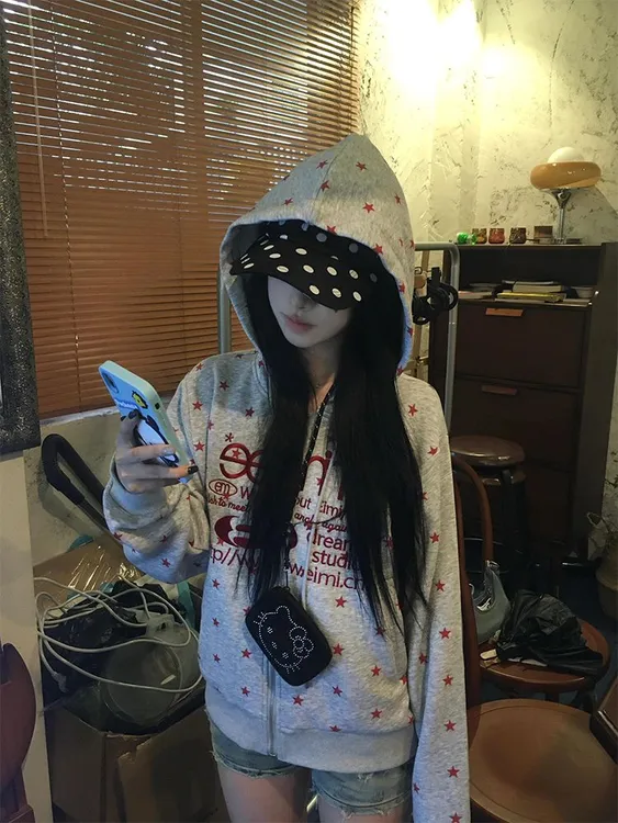 开衫卫衣春秋款女韩版大码薄款百搭纯棉学生冬季加绒长袖连帽外套