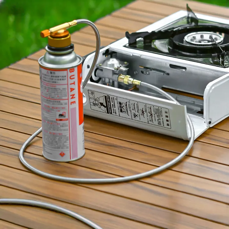 高山罐转接头卡式炉延长管卡式气罐编织导气管扁气罐阀门野餐炉具