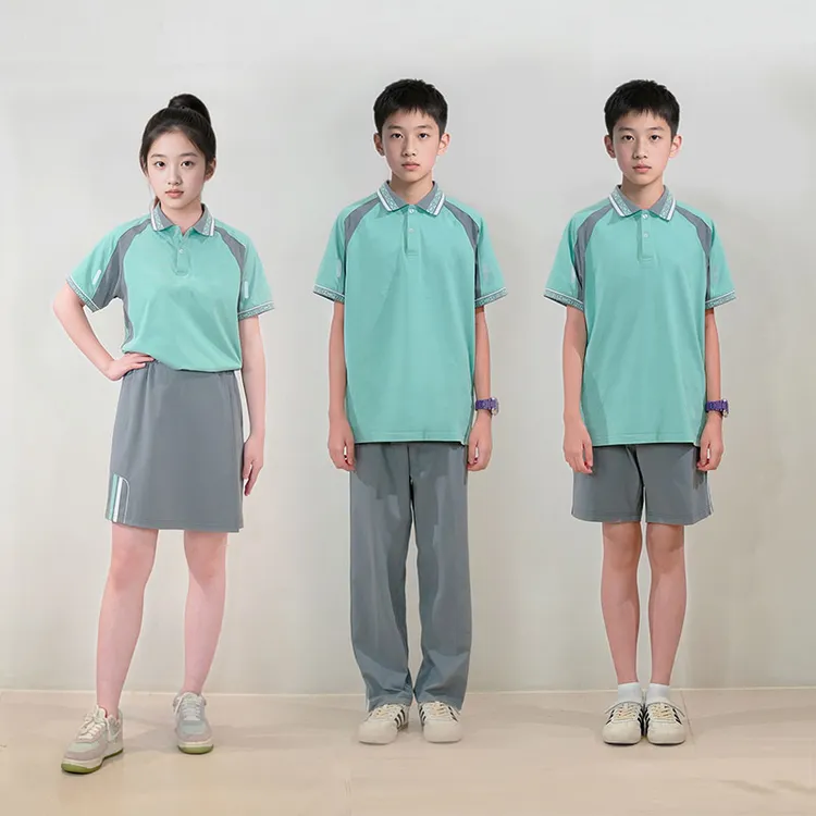 江西赣州市中小学校服夏季薄款透气柔软冰感运动速干短袖套装