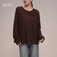 序缇秋季山羊绒桑蚕丝毛衣女2025新款保暖针织上衣J93-22771