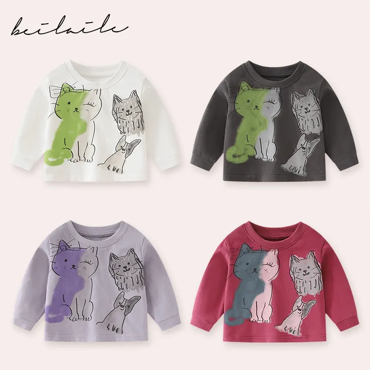 【软糯糯成衣水洗手绘T 小乐妈咪】宝宝长袖T恤春秋小童衣服秋装G25