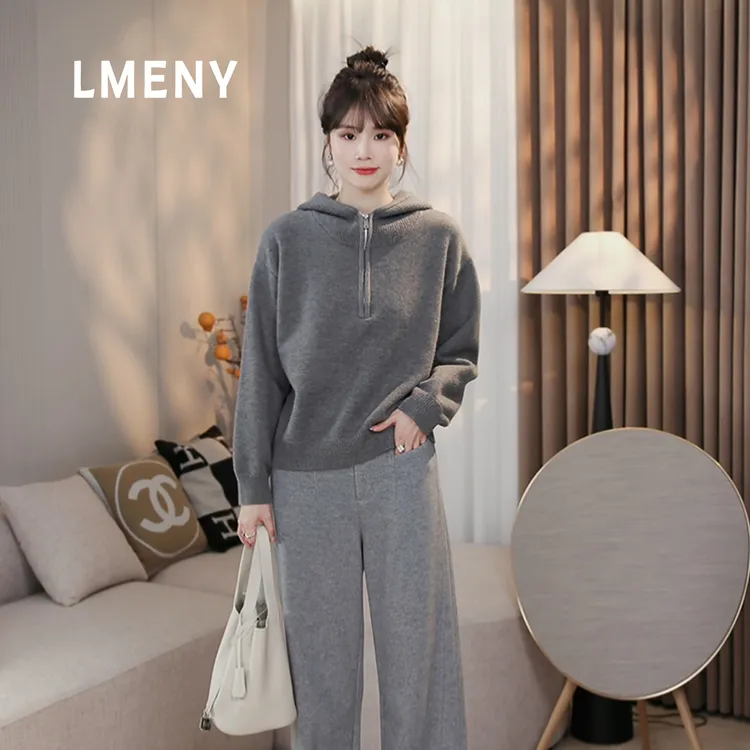 LMENY“洋气搭配师”慵懒随性！连帽半开拉链显瘦毛衣25DM019