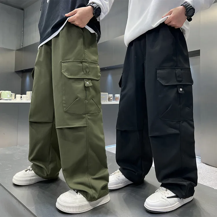 男童裤子春秋款工装裤2025新款儿童秋装长裤大童男孩直筒休闲裤潮